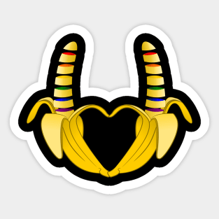 Gay Pride Bananas Heart Sticker